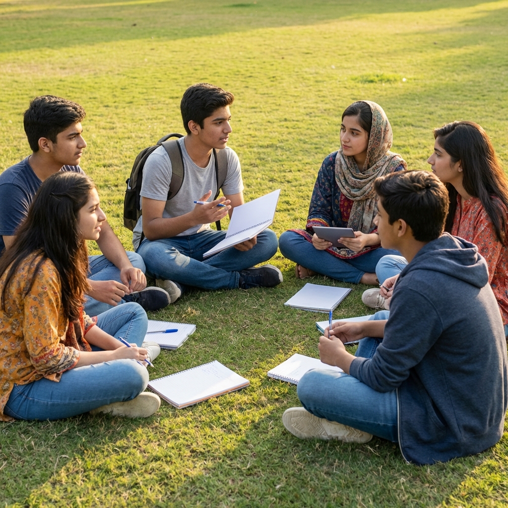 Students engaged in mission activity